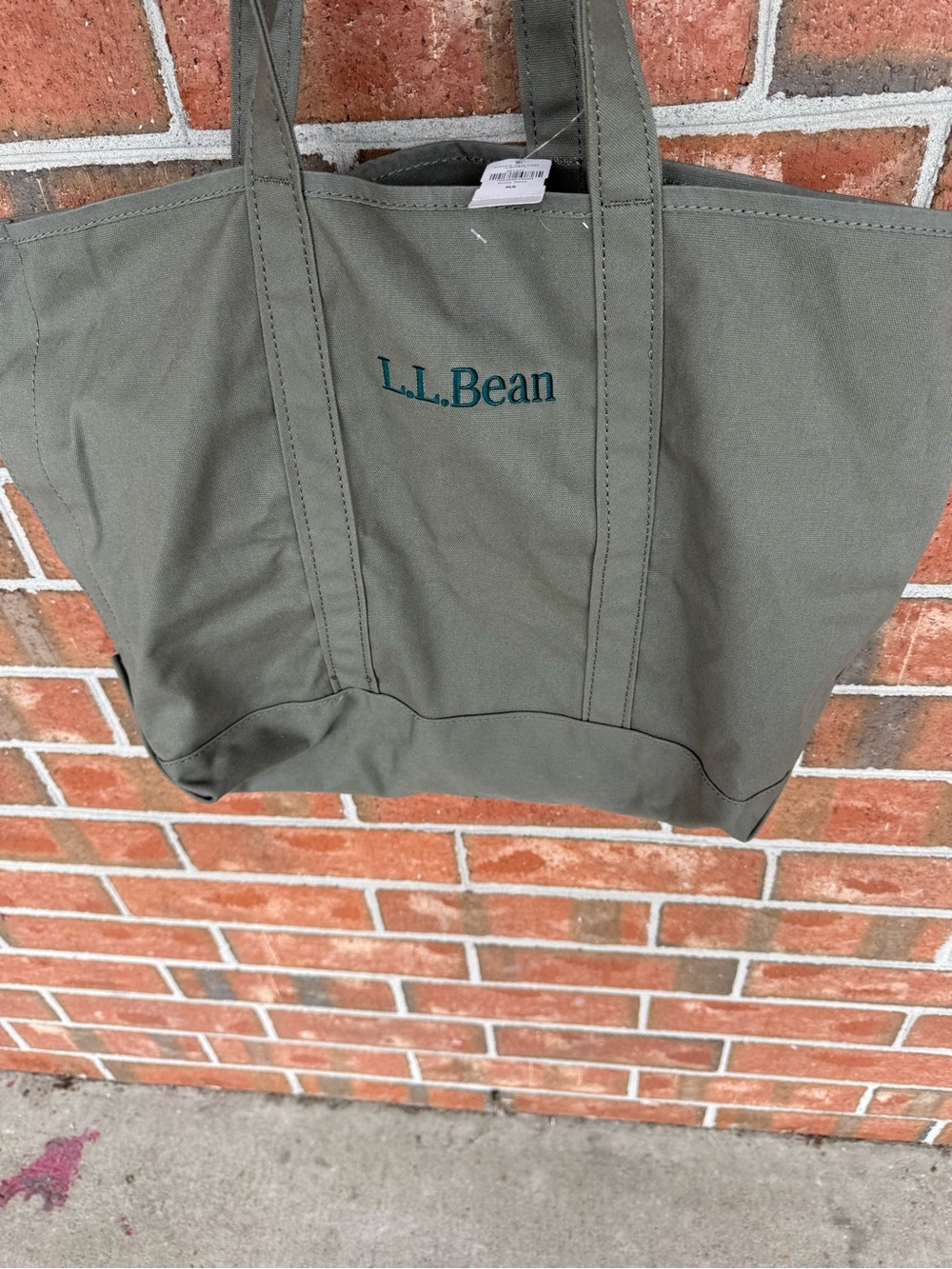 L.L. Bean Olive Green Canvas Tote Bag